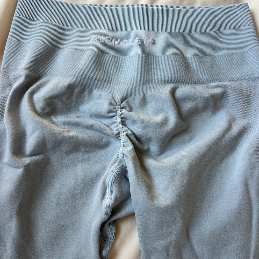 Alphalete Amplify Light Blue Scrunch Seam Leggings Light Blue
